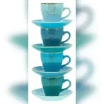 CreaTable Nature Collection Aqua Tassen Set 8-tlg Steinzeug