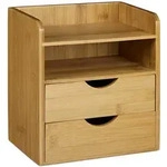 Relaxdays Schreibtisch-Organizer, 2 Ablagen, 2 Schubladen, HBT: 21 x 20 x 13cm,