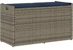 vidaXL Outdoor-Sitzbank mit Stauraum und Kissen Grau 100 cm