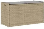 vidaXL Outdoor-Sitzbank mit Stauraum und Kissen Beige 100 cm