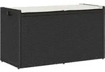 vidaXL Outdoor-Sitzbank mit Stauraum und Kissen Schwarz 100 cm