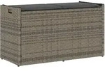 vidaXL Outdoor-Sitzbank mit Stauraum und Kissen Grau 100 cm