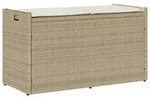 vidaXL Outdoor-Sitzbank mit Stauraum und Kissen Beige 100 cm