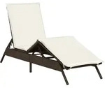 vidaXL Sonnenliege mit Auflage Braun Poly Rattan