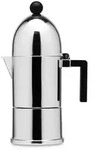 la cupola, 6-tassen-Induktionskaffeemaschine mit schwarzem Griff, alessi