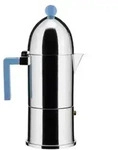 la cupola, 6-tassen-induktionskaffeemaschine mit blauer griff, alessi