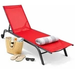 VCM Sonnenliege Sonlas Rot L. 192 x H. 32 x B. 58 cm