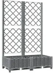 vidaXL Pflanzk&uuml;bel mit Rankgitter Hellgrau 80x40x121,5 cm PP