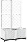 vidaXL Pflanzk&uuml;bel mit Rankgitter Wei&szlig; 80x40x136 cm PP