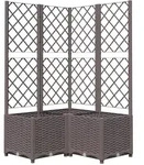 vidaXL Pflanzk&uuml;bel mit Rankgitter Braun 80x80x136 cm PP
