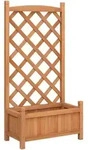 vidaXL Pflanzk&uuml;bel mit Spalier Braun Massivholz Tanne