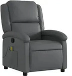 vidaXL Massagesessel Grau Kunstleder