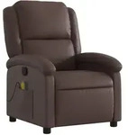 vidaXL Massagesessel Braun Kunstleder