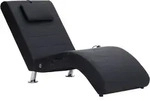 vidaXL Massage-Chaiselongue mit Kissen Schwarz Kunstleder
