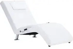 vidaXL Massage-Chaiselongue mit Kissen Wei&szlig; Kunstleder