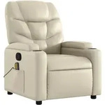 vidaXL Massagesessel Creme Kunstleder