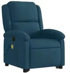 vidaXL Massagesessel mit Aufstehhilfe Blau Samt