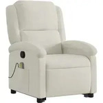 vidaXL Massagesessel mit Aufstehhilfe Creme Samt