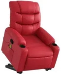 vidaXL Massagesessel mit Aufstehhilfe Rot Kunstleder