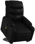 vidaXL Massagesessel mit Aufstehhilfe Schwarz Kunstleder