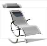 CHILLROI&reg; Schaukelgartenstuhl grau Gartenliege Liegestuhl Sonnenliege
