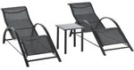 Outsunny - Gartenliege - 41L x 41B x 45H cm - schwarz