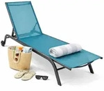 VCM Sonnenliege Sonlas Blau L. 192 x H. 32 x B. 58 cm