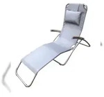 Leco Edelstahl-Kippliege Elegance 177 x 65 cm silbergrau