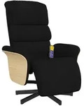 vidaXL Massagesessel mit Fu&szlig;teil Schwarz Stoff