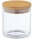 Relaxdays Vorratsgl&auml;ser mit Bambusdeckel, 9er Set, kleine Vorratsdosen aus Glas, 500