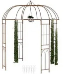 Relaxdays Rosenpavillon Metall, HBT 269 x 211 x 211 cm, Rankhilfe Kletterpflanzen,