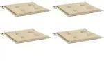 vidaXL Gartenstuhl-Kissen 4 Stk. Beige 50x50x3 cm Oxford-Gewebe