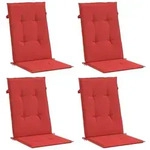 vidaXL Gartenstuhlauflagen f&uuml;r Hochlehner 4 Stk. Rot 120x50x3 cm Stoff