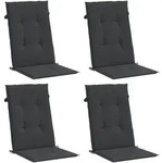 vidaXL Gartenstuhlauflagen f&uuml;r Hochlehner 4 Stk. Schwarz 120x50x3 cm