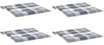 vidaXL Gartenstuhl-Kissen 4 Stk. Grau Karomuster 50x50x3 cm