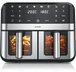 Arendo Hei&szlig;luftfritteuse XXL Doppelkammer Airfryer, Dual Zone, Sichtfenster mit