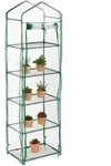 Relaxdays Gew&auml;chshaus Balkon, HBT: 193 x 58 x 36 cm, 5 Etagen, Eisen & PVC-Folie,