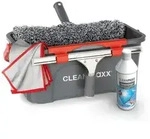CLEANmaxx Fensterreiniger - 7-tlg. - grau/rot