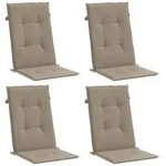 vidaXL Gartenstuhlauflagen f&uuml;r Hochlehner 4Stk. Taupe 120x50x3cm Stoff