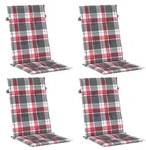 vidaXL Gartenstuhlauflagen 4 Stk. Rot Karomuster 120x50x4 cm