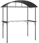 vidaXL Grillpavillon mit Seitenregalen Anthrazit 220x115x230 cm Stahl
