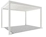 Weide E-Deluxe elektrische Pergola Voll-Aluminium 3x4m mit Lamellendach wei&szlig;ᅠ