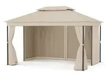 Blumfeldt Mondo Dual 3x4 Pavillon mit Doppeldach und Moskitonetzen Beige