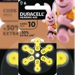 Duracell Batterie Zinc Air, 10, 1.4V Easy Tab, Retail Blister (6-Pack)