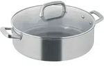Berndes Servierpfanne mit Glasdeckel, poliert - Tricion Resist b.nature32 cm