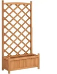 vidaXL Pflanzk&uuml;bel mit Spalier Braun Massivholz Tanne