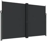 vidaXL Seitenmarkise Ausziehbar Schwarz 220x1200 cm