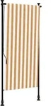 vidaXL Au&szlig;enrollo Orange und Wei&szlig; 120x270 cm Stoff und Stahl