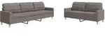 vidaXL 2-tlg. Sofagarnitur Taupe Stoff