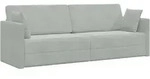 vidaXL Boden-Sofa-Bett 2-in-1 Hellgrau 213x144x60 cm